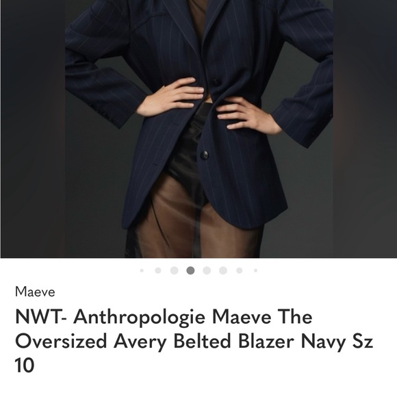 MAEVE 🖲️ Anthropologie Avery Oversized Belted Blazer - Size - Picture 3 of 3